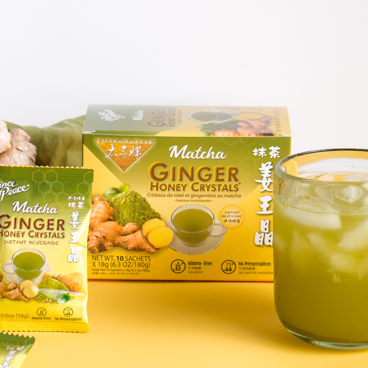 Matcha Ginger Honey Crystals Hero Product Image